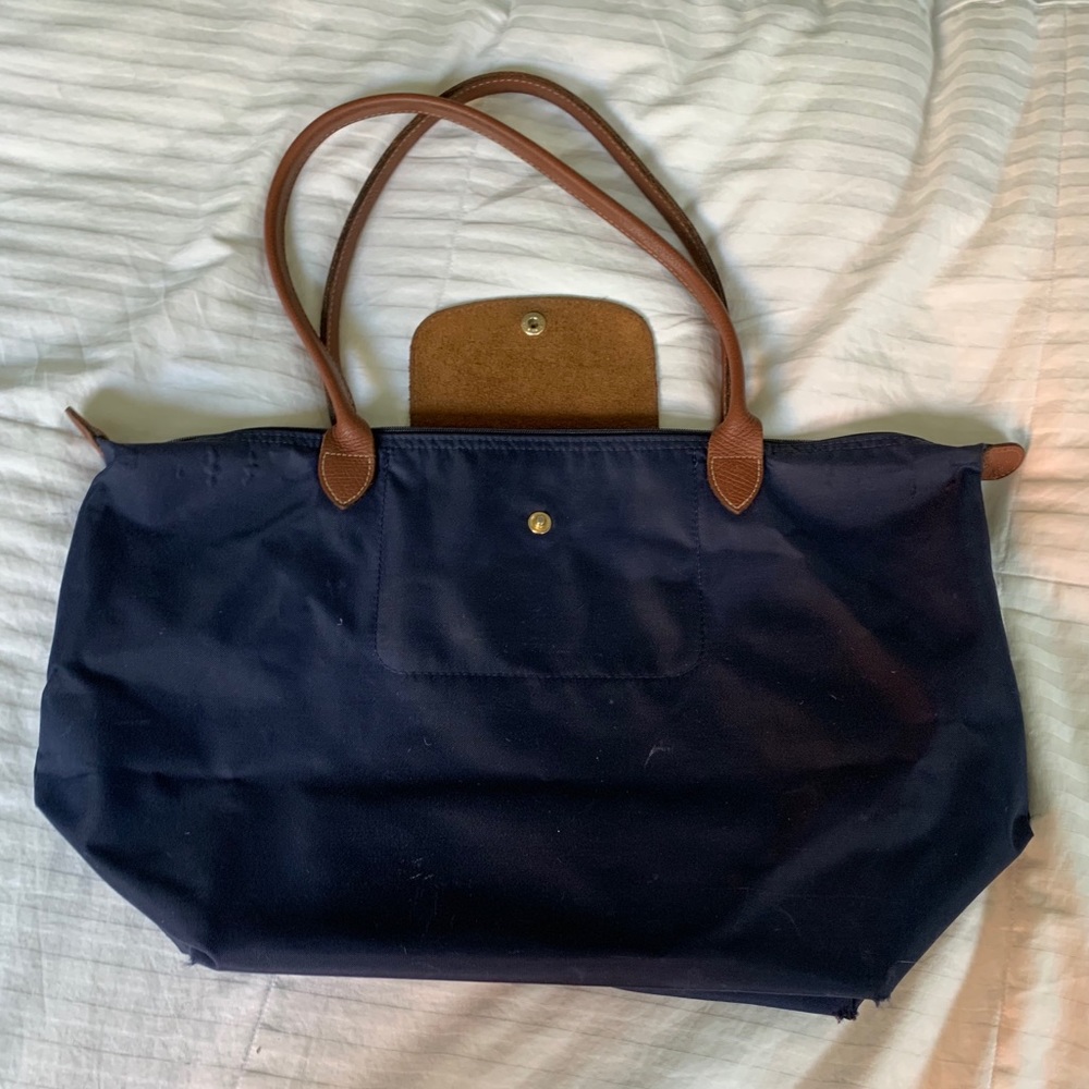 Navy Blue Large Le Pliage Tote